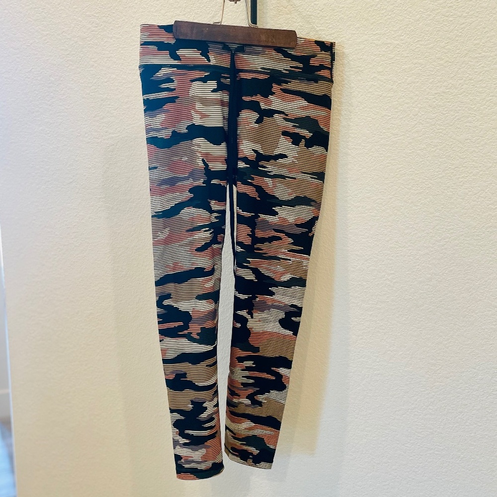 The Upside Striped Camo Midi Drawstring Legging